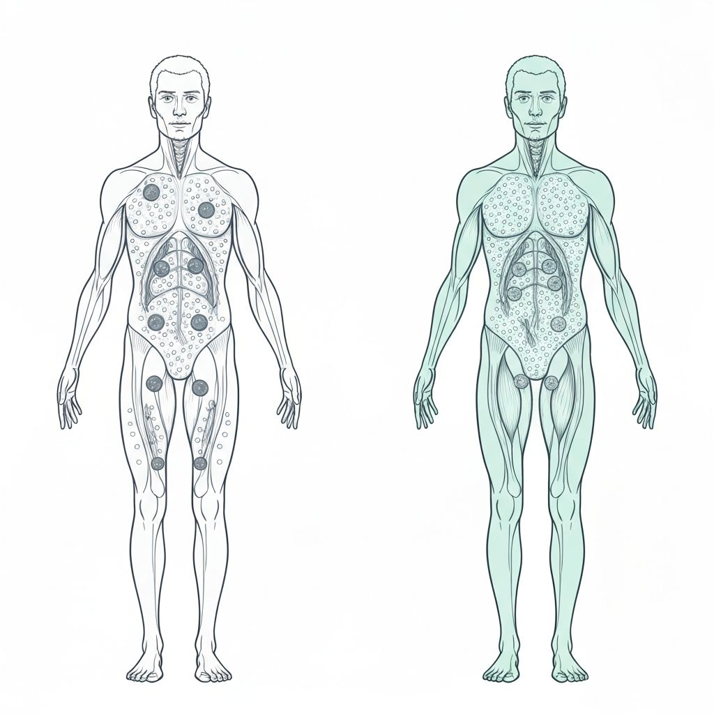 Scientific comparison showing protein synthesis response differences between young and older adults